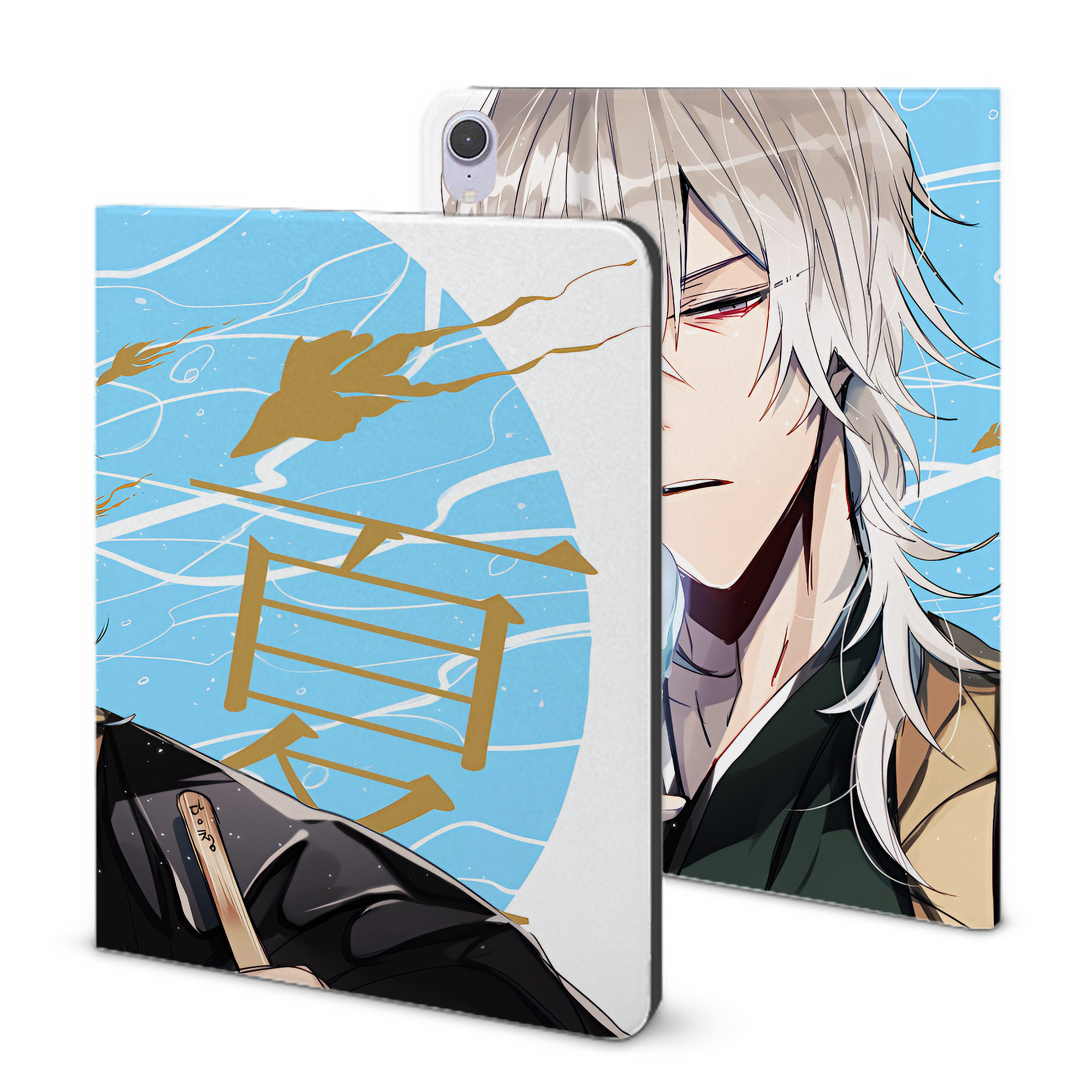 （画像用） 文豪ストレイドッグス Bungo Stray Dogs IPad ケース ブック型 PUレザー TPU 耐衝撃 軽量 薄型 ペン収納なし 全面保護 IPad 各モデル対応